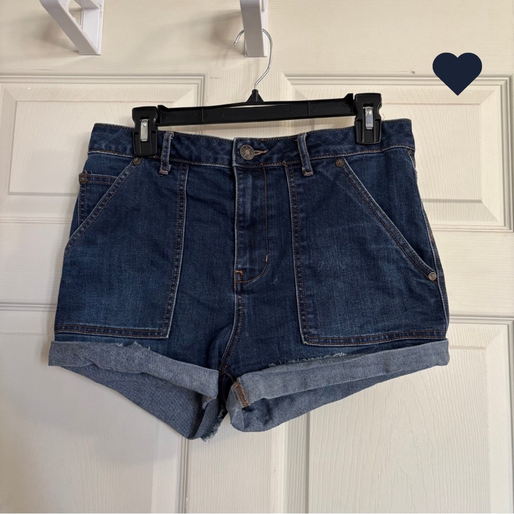 Free People Lily High Rise Cuffed Denim Jean Shorts